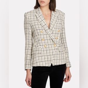 L'AGENCE Kenzie Double Breasted Tweed Blazer Size 12